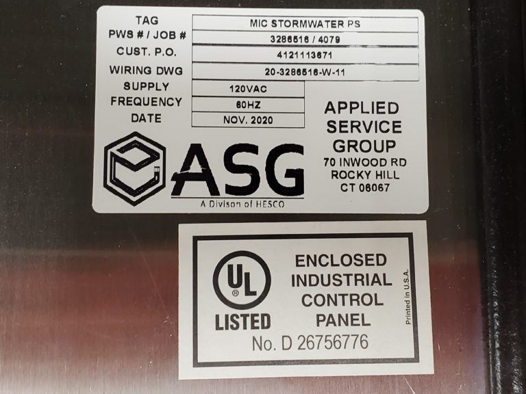 alt="UL508A sticker that goes within every assembly or project we do were it is appropriate" 